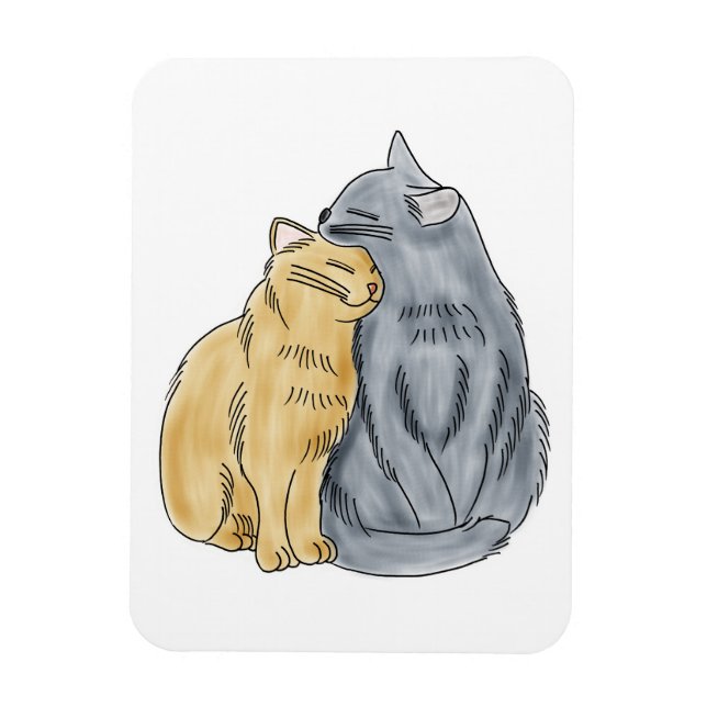 Ímã FooFooCat: Abraçando Gatos de Amor (Vertical)