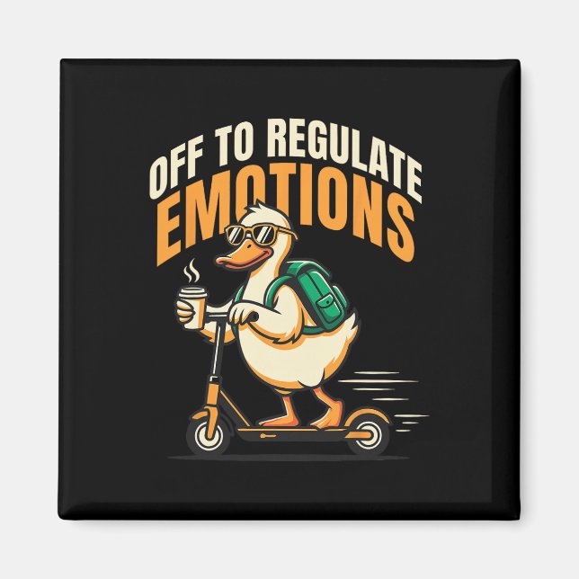 Imã Fora Para Regular Emoções Patinete Ganso Divertido (Frente)