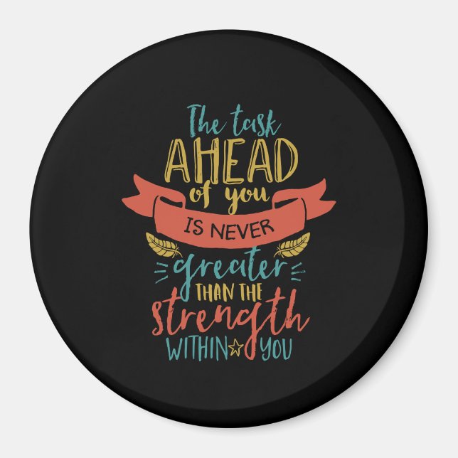 Imã Força de citação inspiradora acredite em si mesmo (Frente)