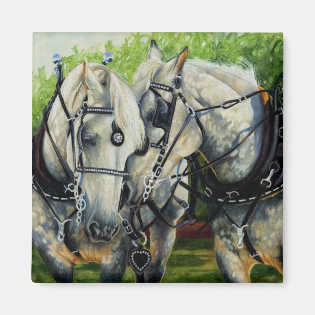 Imã Força Silenciosa - Equipe de Cavalos Percheron (Frente)