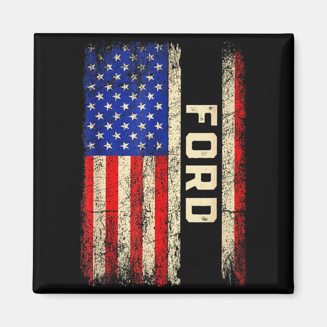 Imã Ford Last Name Shirt Ford Name American Flag  (Frente)