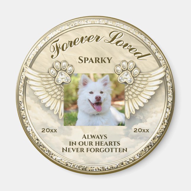 Imã Forever Loved Paw Wings Design (Frente)