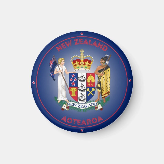 Imã Forma do Círculo Casaco de Armas da Nova Zelândia (Frente)