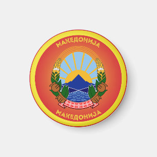 Imã Forma do Círculo Emblema Nacional da Macedônia do
