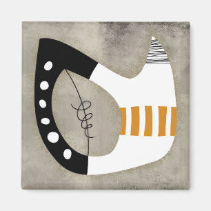 Imã Forma Livre - Magnético Preto Laranja Refrigerador