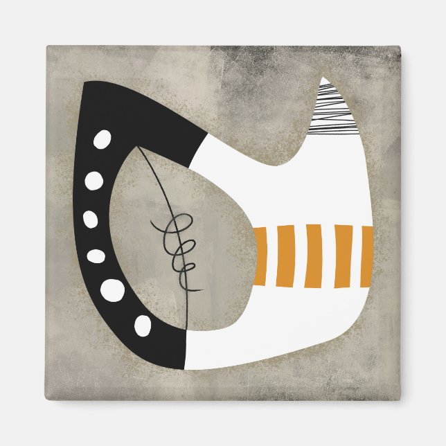 Imã Forma Livre - Magnético Preto Laranja Refrigerador (Frente)