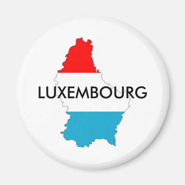 Imã forma silhueta do mapa de bandeira do luxemburgo (Frente)