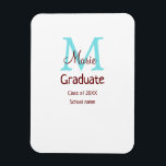 Ímã Formando adiciona nome monograma verde rosa simple<br><div class="desc">design</div>