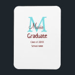 Ímã Formando adiciona nome monograma verde rosa simple<br><div class="desc">design</div>