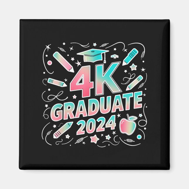 Imã formando em 4k 2024 engraçado formatura de jardim  (Frente)