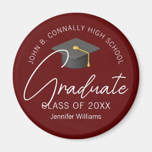 Imã Formando Modern Burgundy - Graduação Personalizada