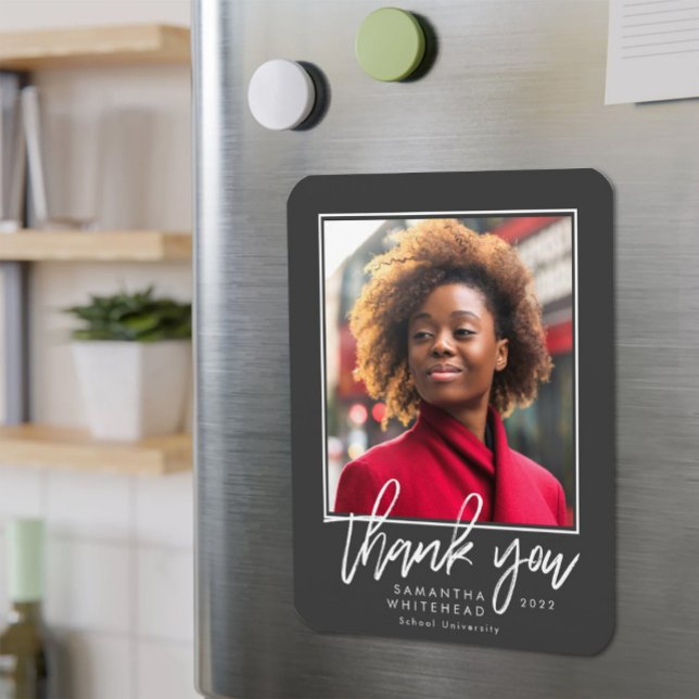 Ímã Formando Moderno 2022 Foto - Cinza Escuro Obrigado (Criador carregado)