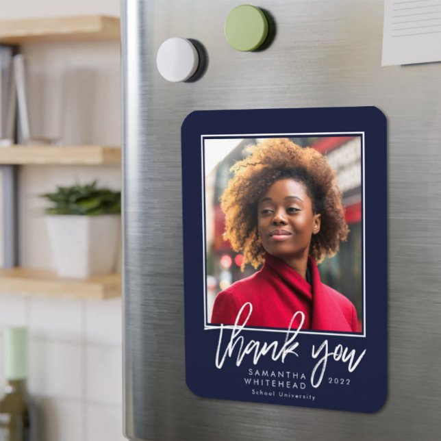 Ímã Formando Moderno 2022 Foto Marinho Azul Obrigado (Criador carregado)