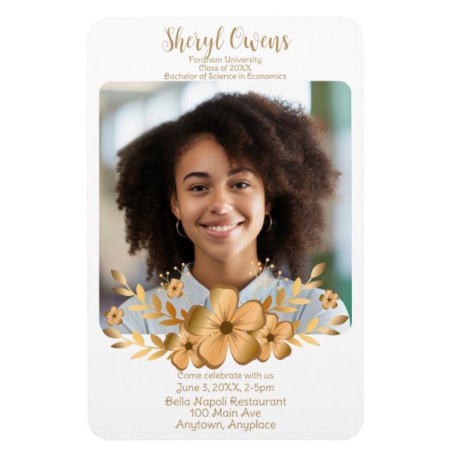 Ímã Formandos do Segundo grau ouro (Vertical)