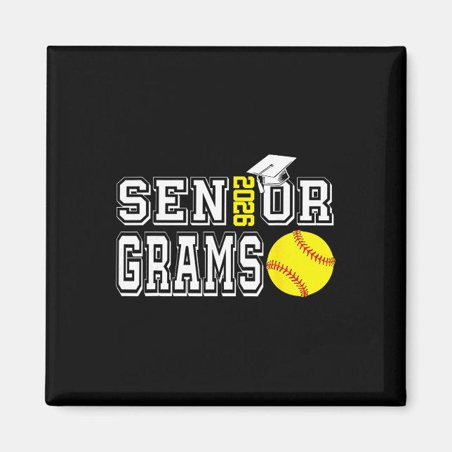 Imã Formandos Seniores Cl De 2026 Softball Gramas Grad (Frente)