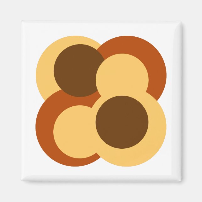 Imã Formas circulares geométricas de Abstrato 70s (Frente)