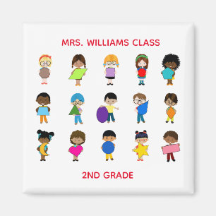 Imã Formas Coloridas Crianças Multiculturais