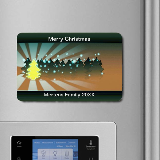 Ímã Formas de Árvores de Natal de Verde Amarelo Flexív (Christmas Trees Shades of Yellow Green Flexible Magnet)