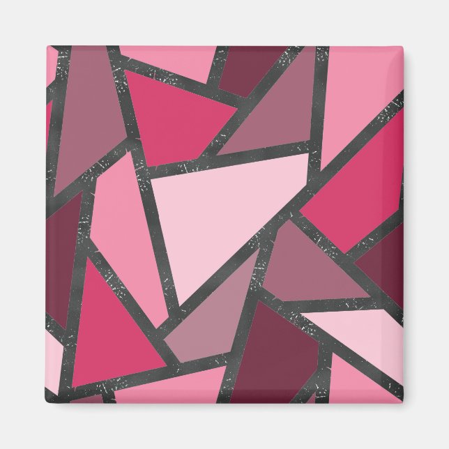 Imã Formas de vidro cor-de-rosa (Frente)