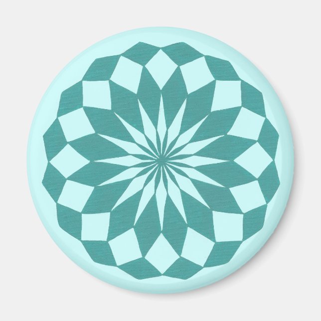 Imã Formas Diamantes em Turquesa Teal, Imagens de Mand (Frente)