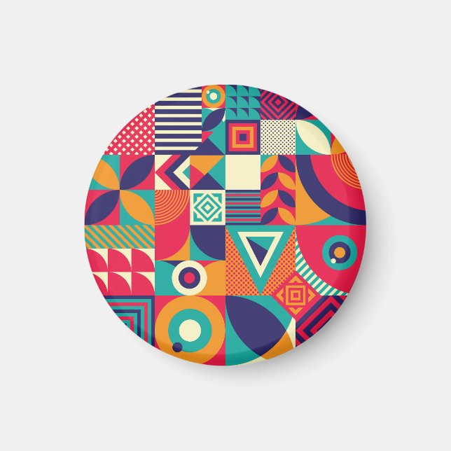 Imã formas geométricas de pop abstrato, padrão sem sol (Frente)