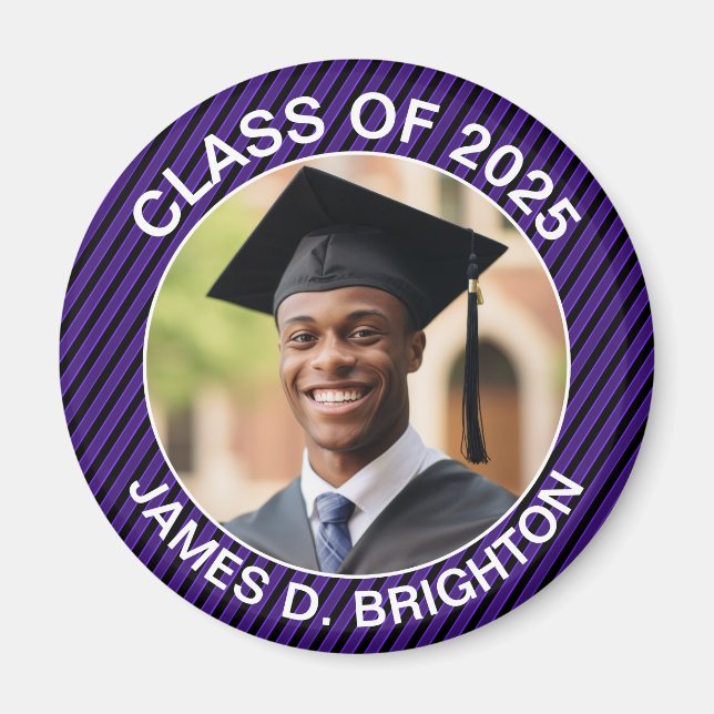 Imã Formatação de futebol em roxo e preto (Frente)