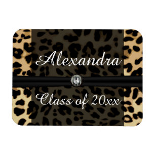 Ímã Formatação de Garota Negra-Leopardo Personalizad