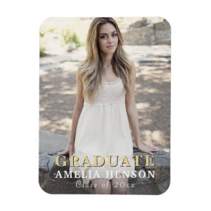 Ímã Formatura de Graduado Moderno Foto Completa
