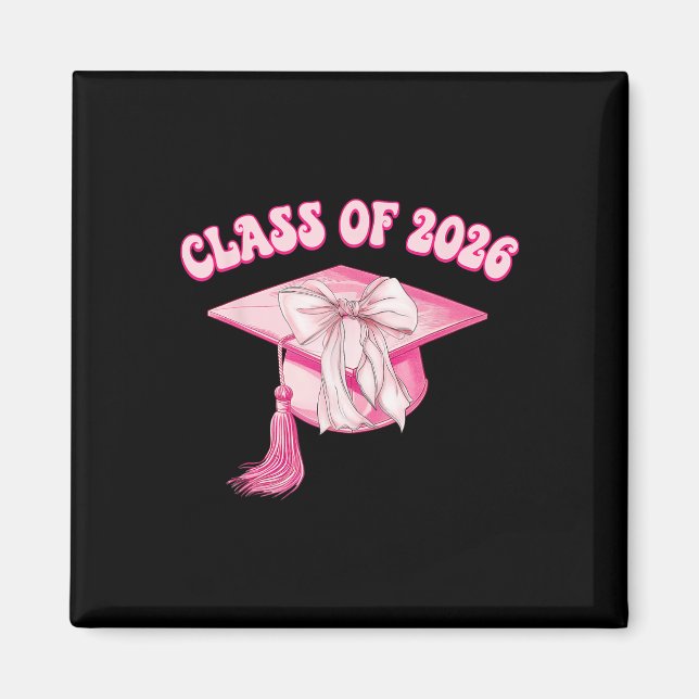 Imã Formatura Turma De 2026 Rosa Capelo De Laço Coquet (Frente)
