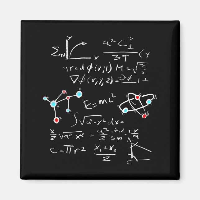 Imã Fórmula Matemática de Física Professor Aluno Átomo (Frente)