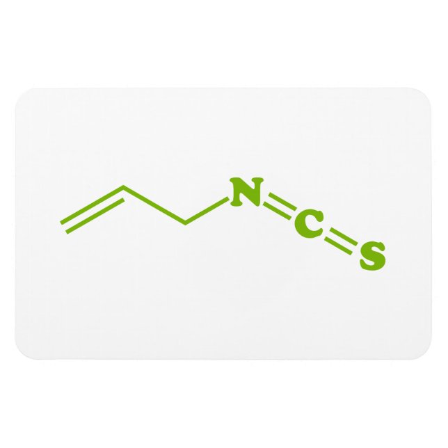 Ímã Fórmula Molecular Wasabi Allyl Isotiocianato (Horizontal)