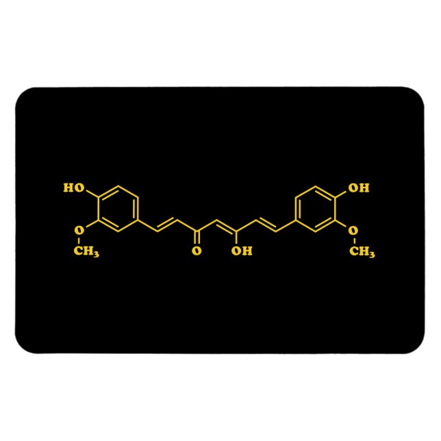Ímã Fórmula química molecular da curcumina turmérica (Horizontal)