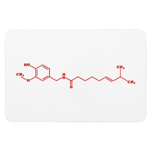 Ímã Fórmula Química Molecular de Capsaicina