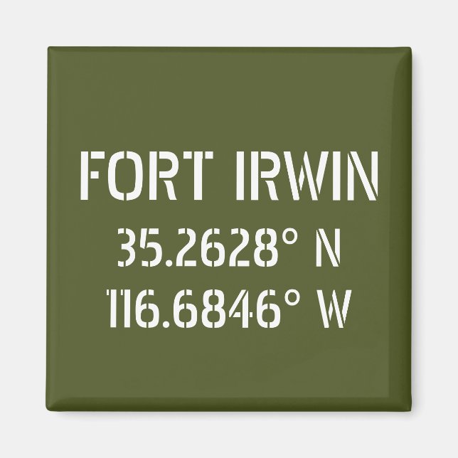 Imã Fort Irwin Latitude Longitude (Frente)