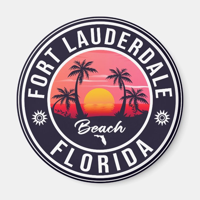 Imã Fort Lauderdale Beach, Flórida, 60 anos (Frente)