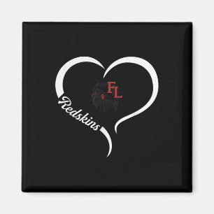 Imã Fort Loramie Redskins Logotipo Half Heart Slogan H