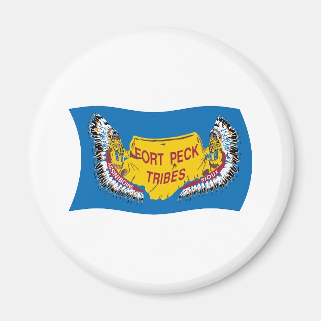 Imã Fort Peck Assiniboine Flag Magnet (Frente)