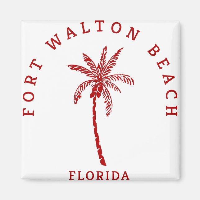 Imã Fort Walton Beach Palm Tree (Frente)