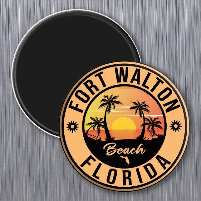 Imã Fort Walton Florida Souvenir Beach Viagens vintage (Criador carregado)