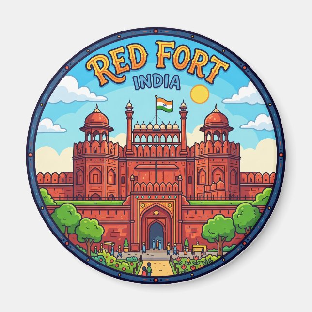Imã Forte Vermelho Índia (Frente)