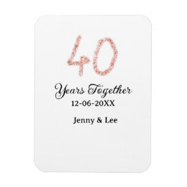 Ímã Forty years together black pink glitter bold lette