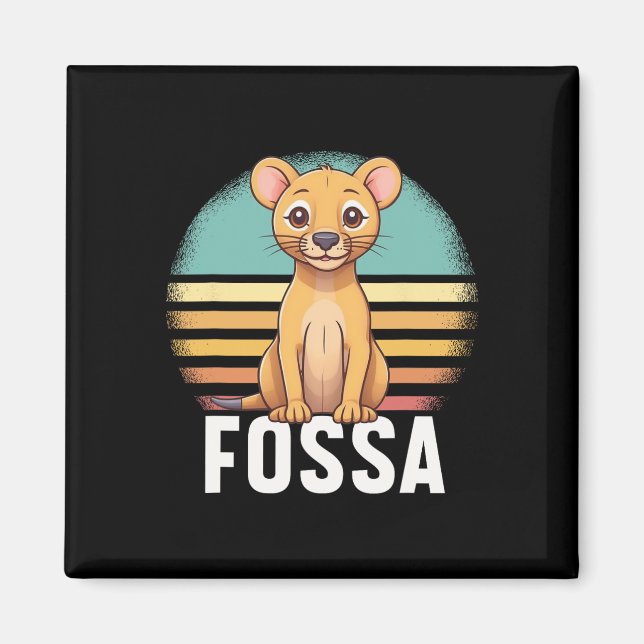 Imã Fossa Animal Graphical Colorful Retro Sunset Madag (Frente)