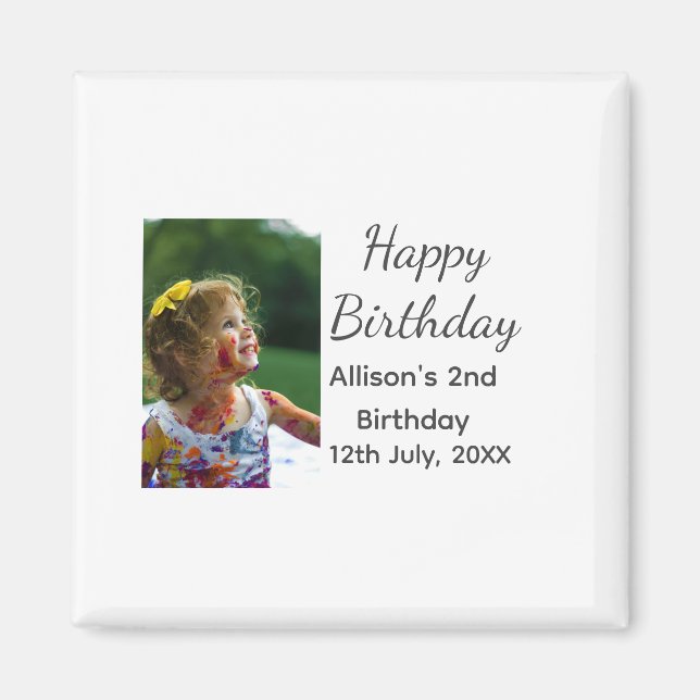 Imã Foto: Apelido clássico moderno data feliz aniversá (Frente)