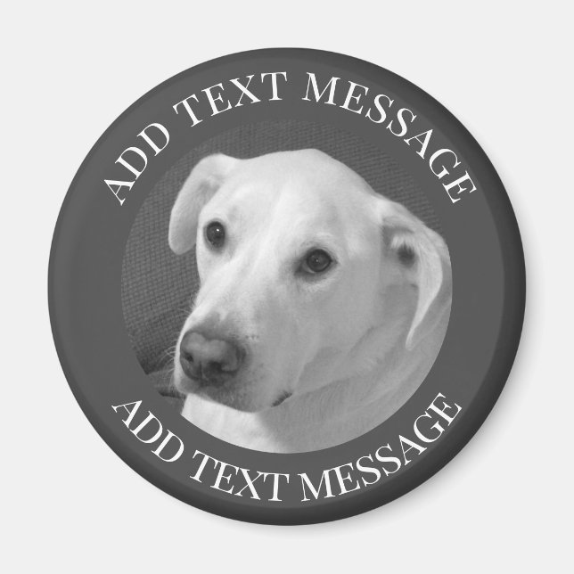 Imã Foto branca e negra de um lindo cão com alma (Frente)