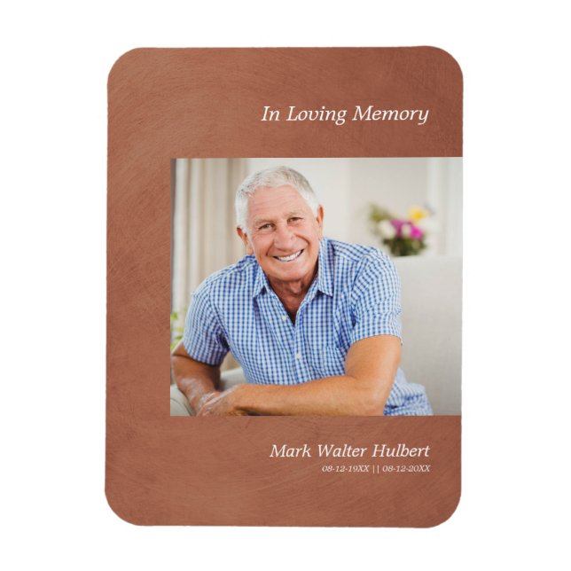 Ímã Foto Caro, Lembre-se do efeito metálico Faux Brown (Vertical)