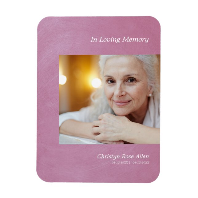 Ímã Foto Caro, Lembre-se do efeito metálico Mauve Faux (Vertical)