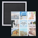 Imã Foto Collage Magnet Wedding Favor Seashell<br><div class="desc">Encontre produtos coordenadores em nossa Coleção de Azul de Praia da praia ao largo!</div>