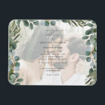 Ímã Foto: Convite para Casamento Eucalyptus<br><div class="desc">Injeção flexível de casamento. Eucalipto. Aquarela.</div>