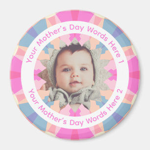 Imã Foto Cor-de-Rosa Personalizada e Divertida do Dia 