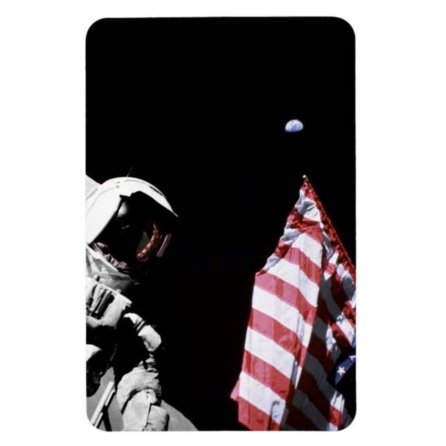 Ímã Foto da Bandeira Americana do Astronauta da NASA A (Vertical)